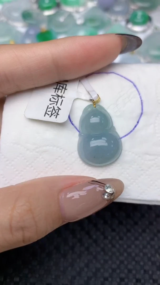 颈饰18K金镶嵌翡翠天然缅甸翡翠a货百元以上9元证书费自理