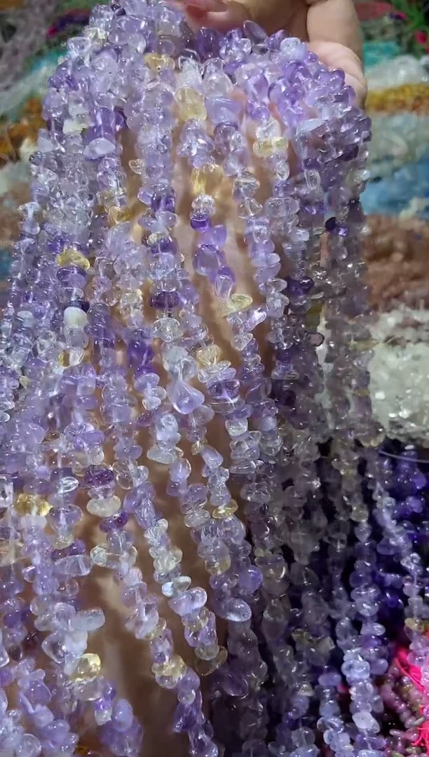 水晶珠宝半成品未镶嵌bbb紫黄晶