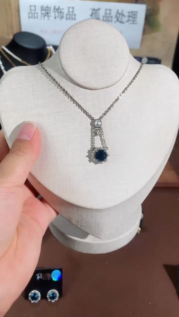 合金925银锆石项链7075