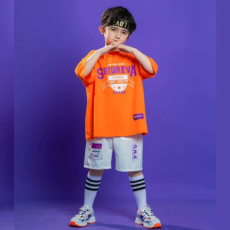 ZB上橘色夏款儿童套装