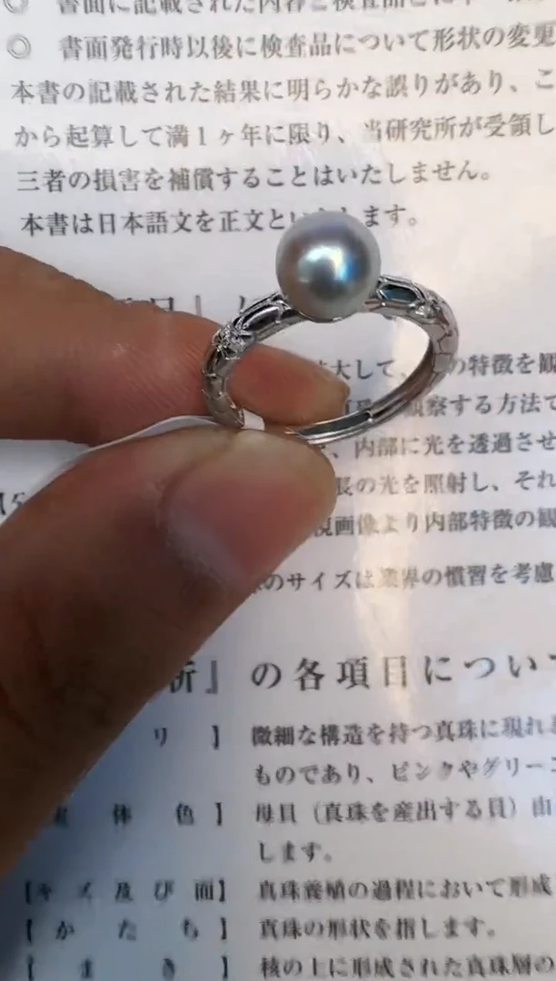 海水珍珠银S925镶嵌戒指戒指