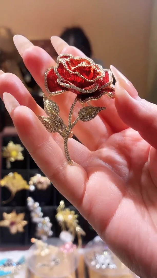 合成立方氧化锆铜合金红玫瑰