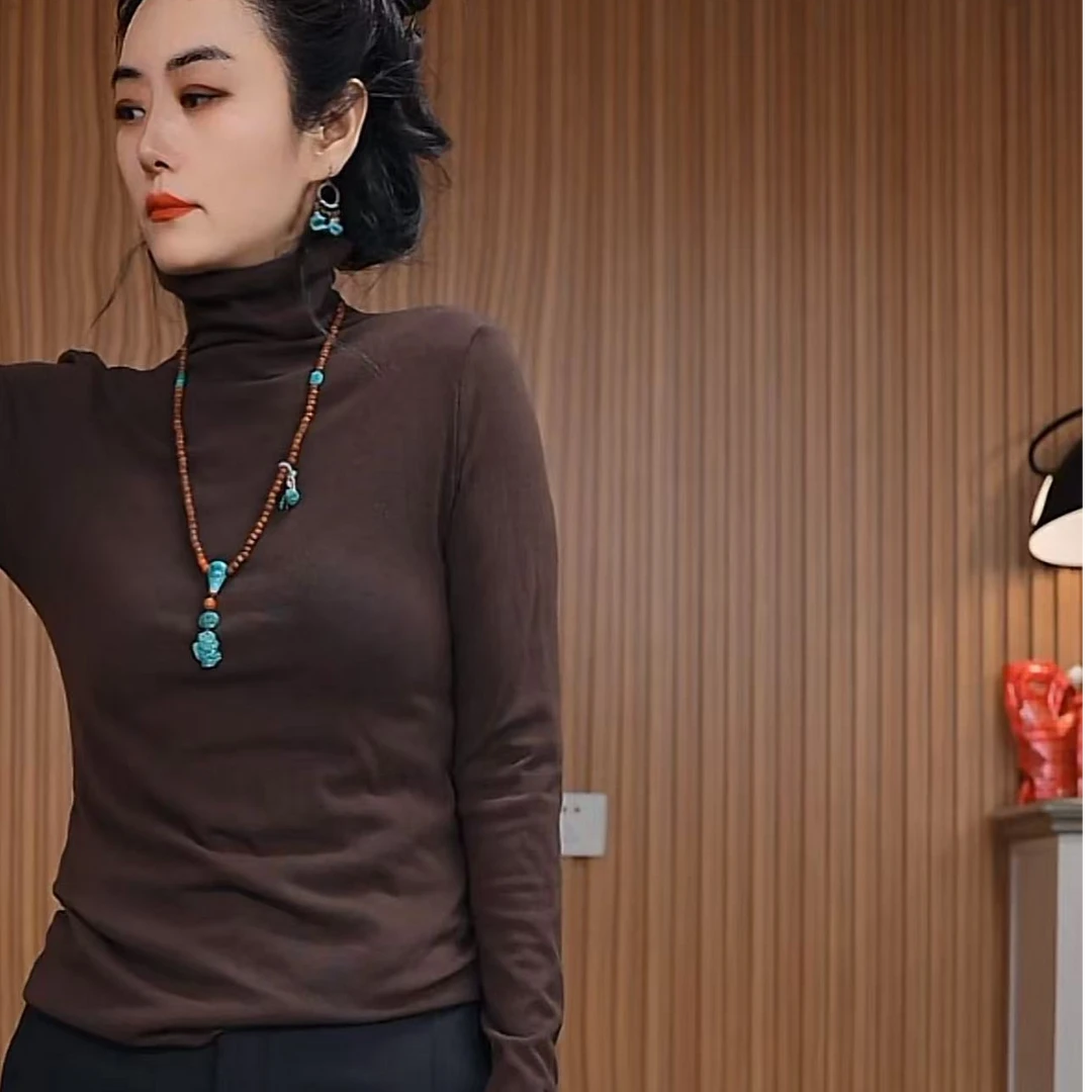 23858#秋季新款打底衫毛针织衫 修身时尚百搭长袖纯色