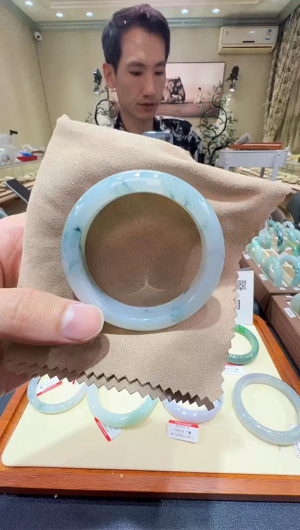 未镶嵌手镯翡翠-纯天然缅甸A货翡翠手镯-52-53mm