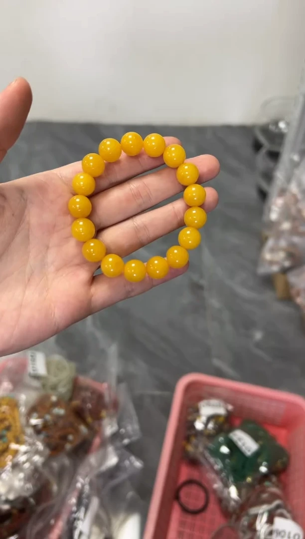 未镶嵌蜜蜡手链蜜蜡圆珠12[多样发其一]