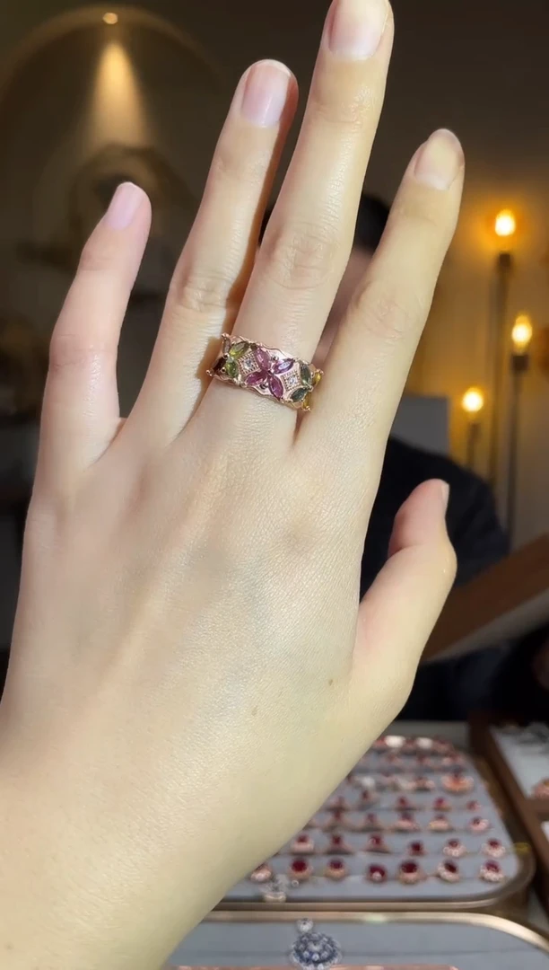 银S925镶嵌手饰碧玺手饰