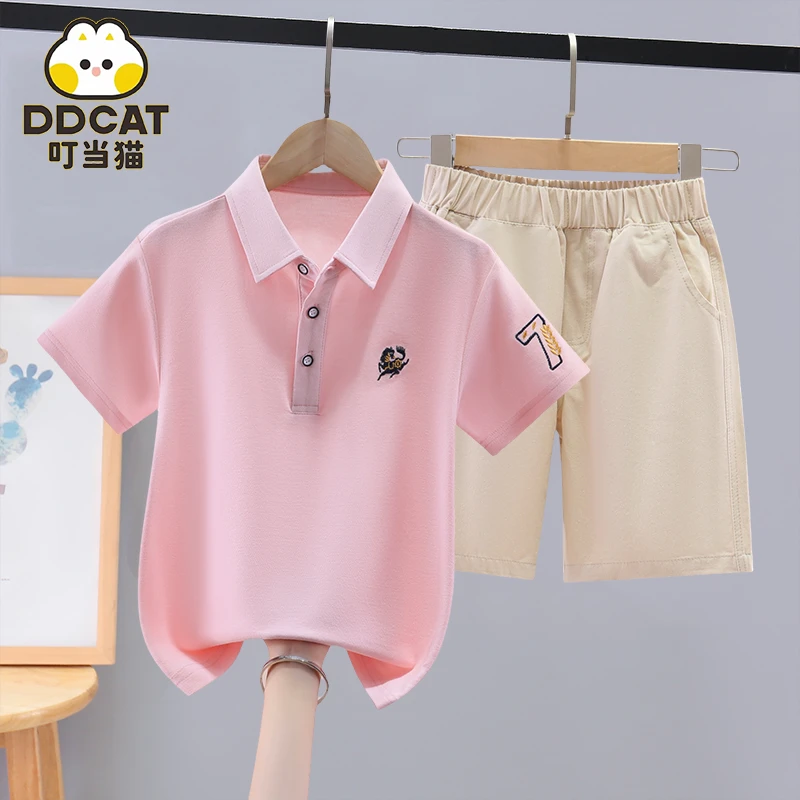 叮当猫男童夏季2025新款套装时尚中大童夏装休闲夏季半袖两件套潮