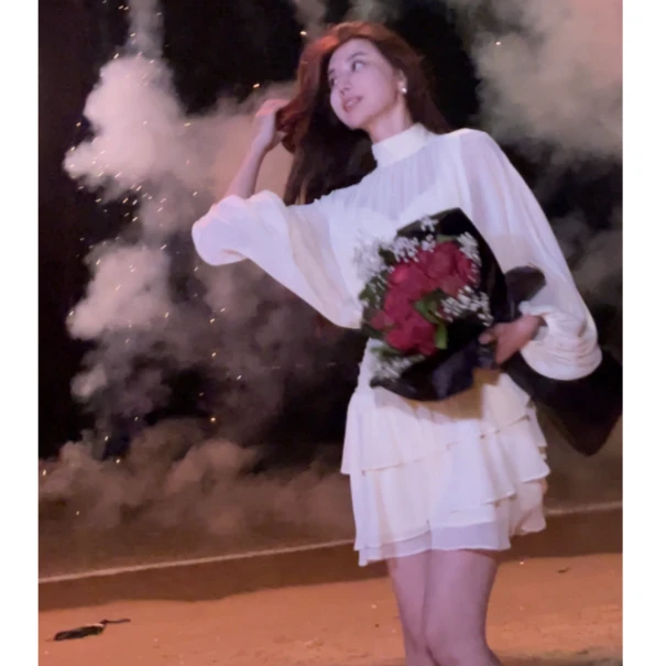 婉君【暮光女神】仙气纯欲气质收腰连衣裙LWJ22B2Q312