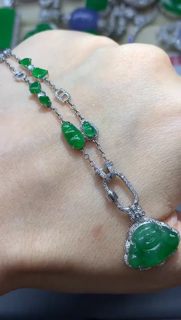 颈饰18K金镶嵌翡翠637国好珍宝