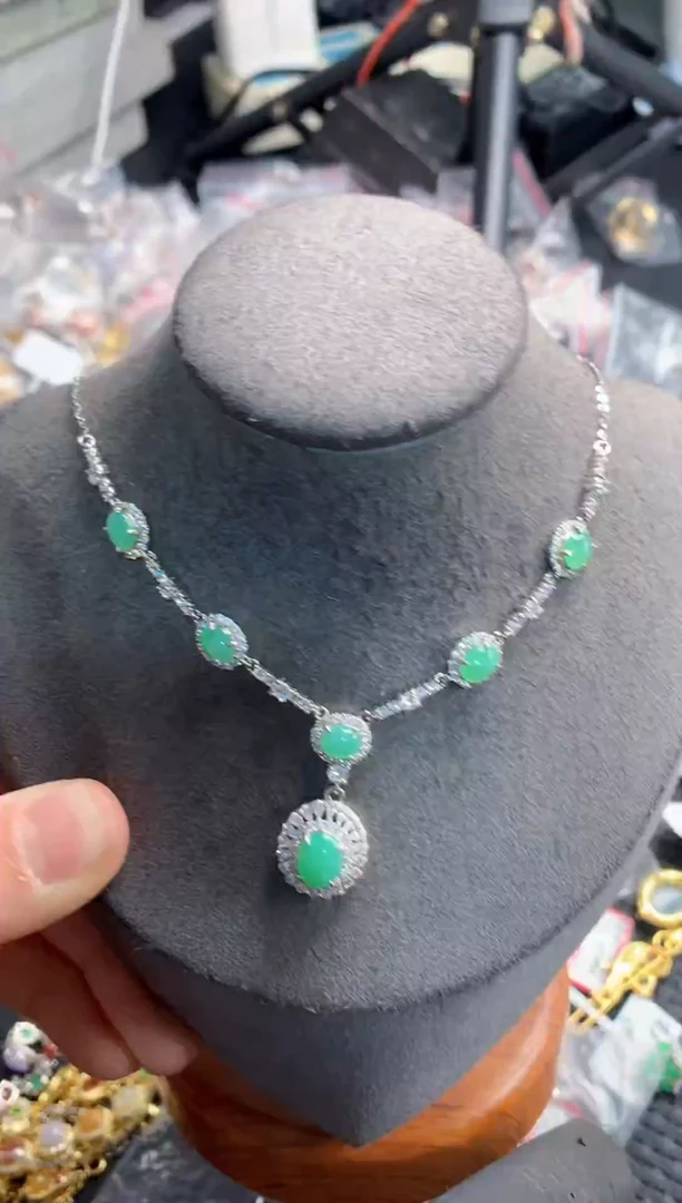 银S925镶嵌戒指翡翠555   3