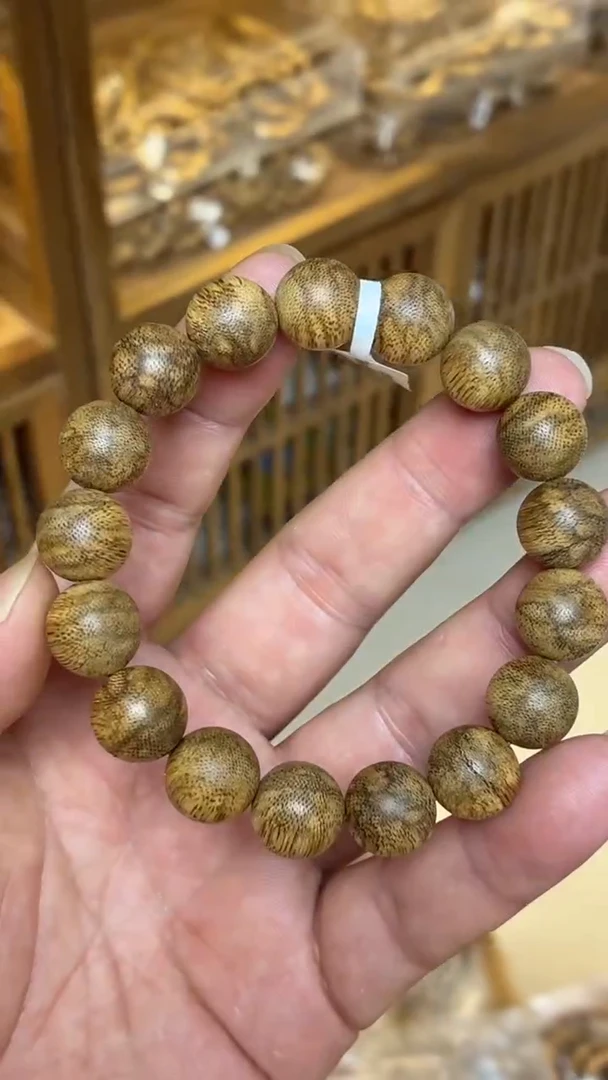 沉香手串 菩萨棋圆珠单圈虎斑1.3多样性发其一