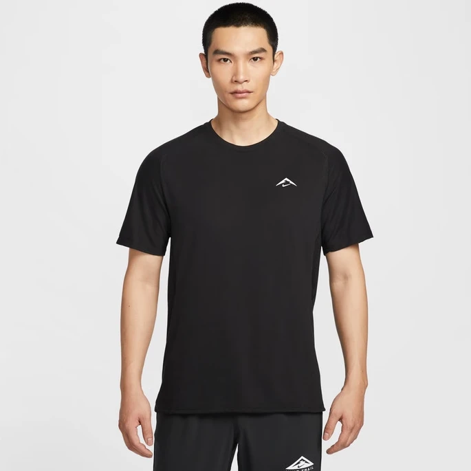NIKE/耐克Dri-FIT Trail 跑步舒适百搭短袖T恤男款黑色HJ3581010