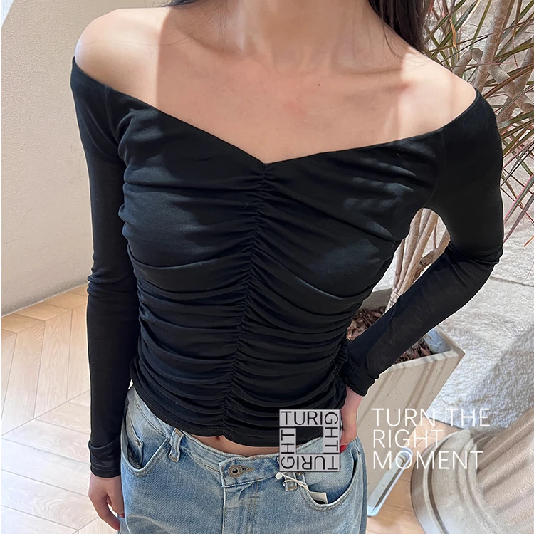 TURIGHT买手店 25SS现货maca kaka设计师品牌 褶皱上衣