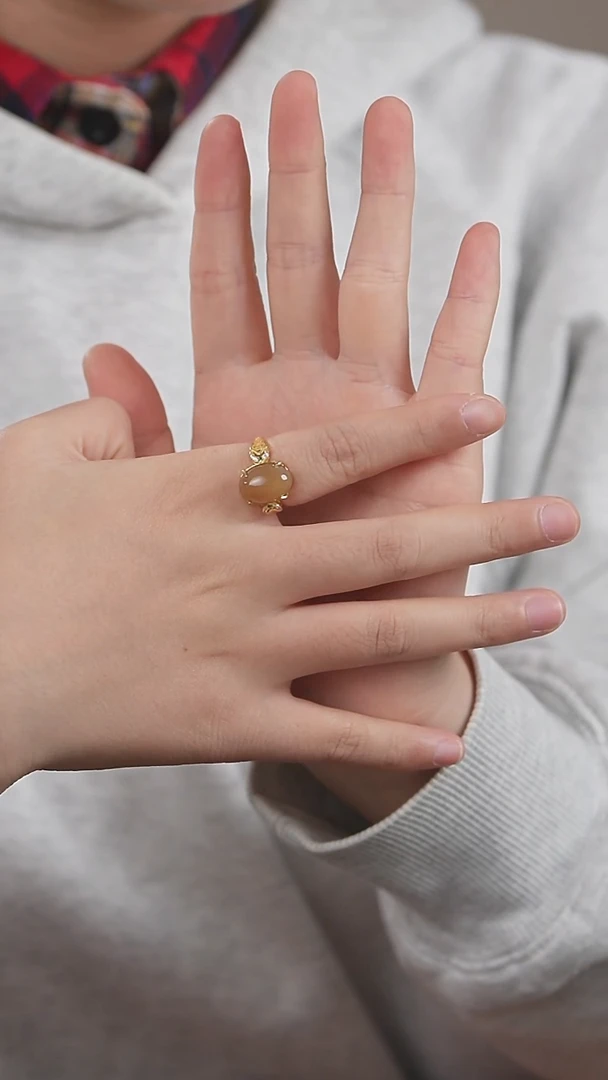 未镶嵌戒指和田玉新疆且末老红糖 戒指 多样性发一