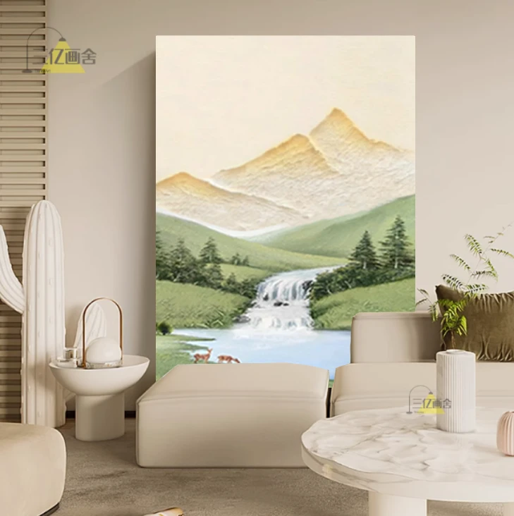SANYI（高山流水）纯手绘油画金山流水客厅沙发背景玄关装饰画