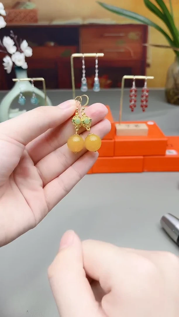 未镶嵌耳钉玛瑙/玉髓202