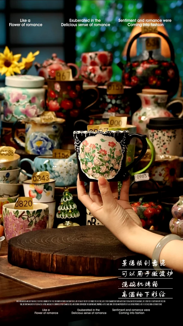 陶瓷景德镇高温釉下彩手工手绘款式@A0997@