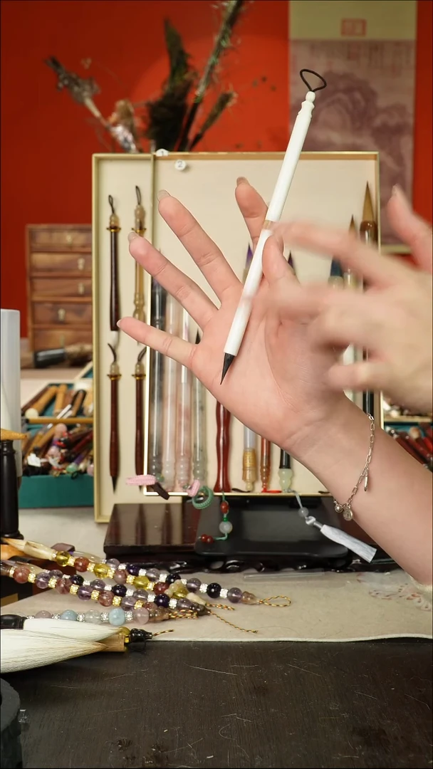 159号闪孤品高货毛笔链接 清水试笔 蘸墨不退