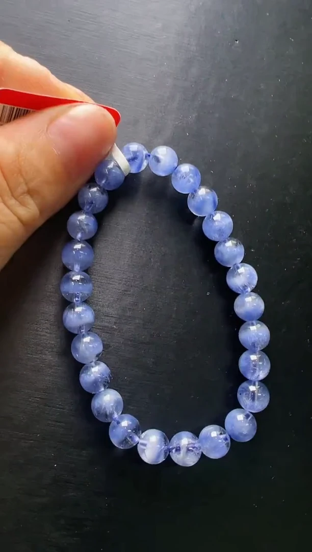 水晶手串未镶嵌蓝发手串7m+   JP50259