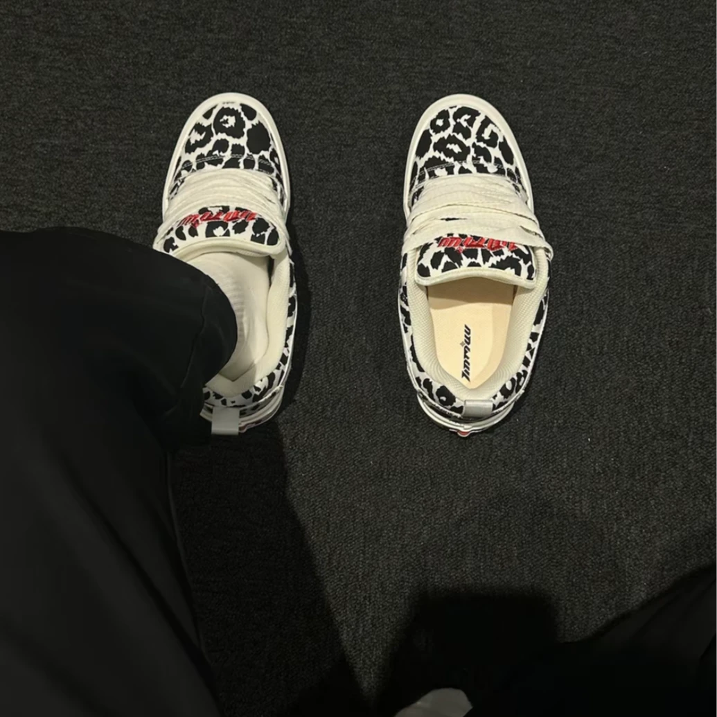 Tinmuu天牧闪电面包鞋豹纹厚底保暖增高板鞋时尚百搭休闲男鞋鞋子