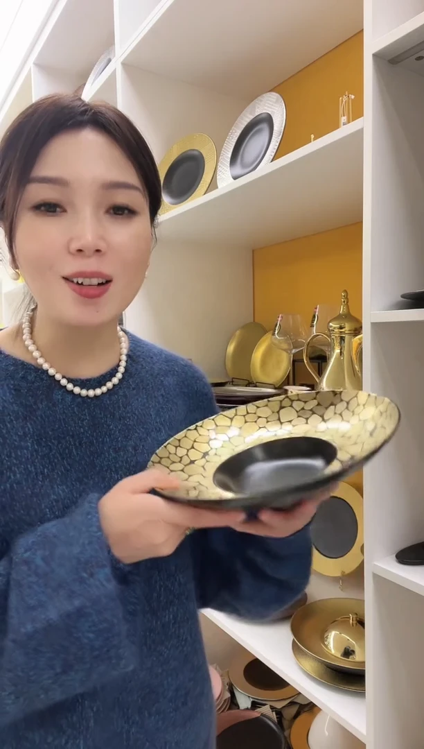 RAK 波点金色 草帽盘27