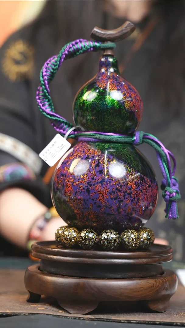 【闪购商品】YQ166漆艺酒葫芦不包手串及旋转底座