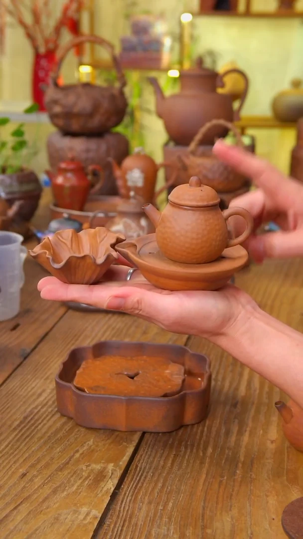 陶龙蛋+壶承+荷花杯