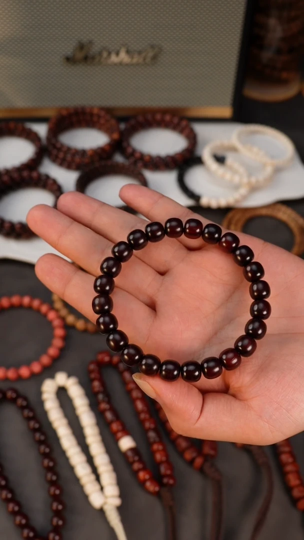 手串/手链小叶紫檀8.5*9小叶紫檀老型珠单圈