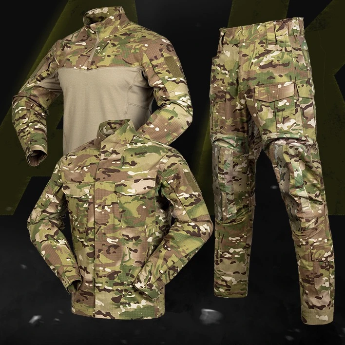 春秋户外长袖耐磨蛙服野战透气迷彩工装裤迷彩服套装