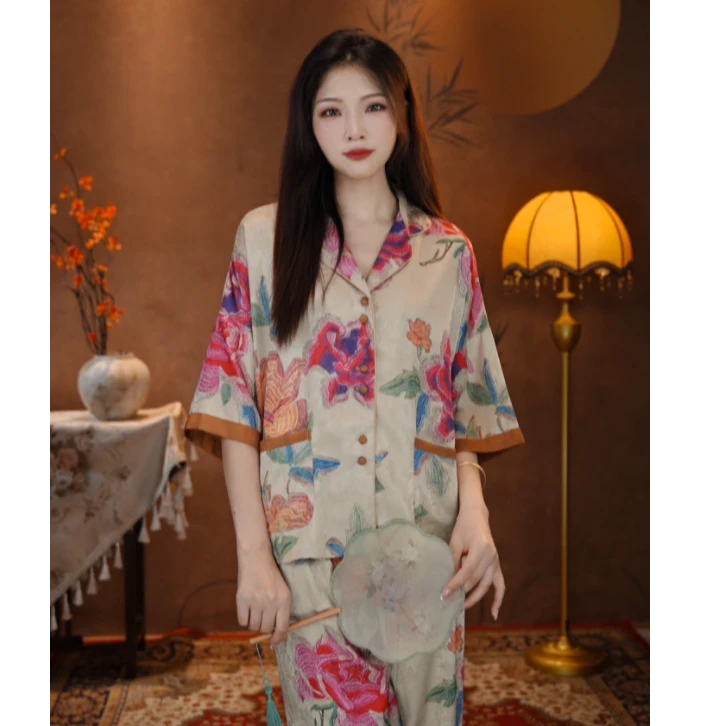 七七【国色天香】ZZ2025夏季爆款刻花工艺可外穿家居服SMS