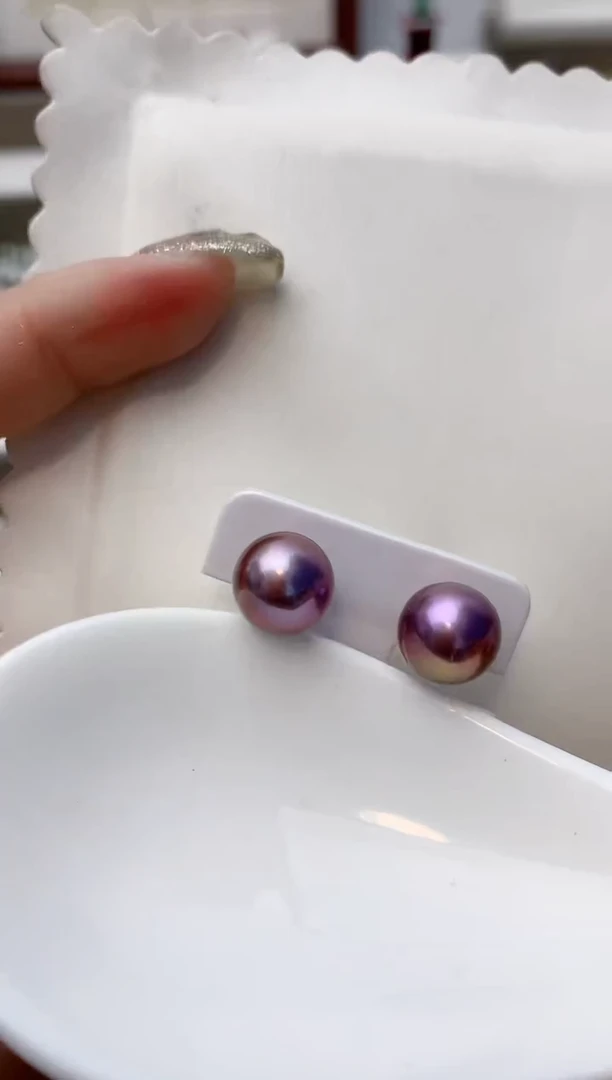 银S925镶嵌耳饰淡水珍珠A16