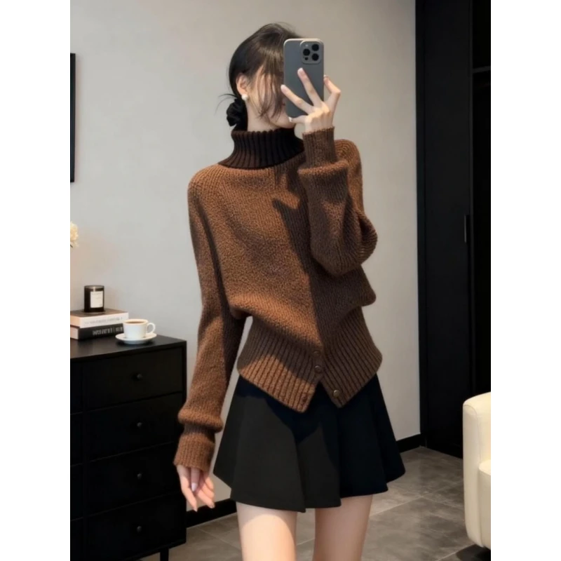 绝美巨好看的冬装内搭2025圣诞新年高端时髦洋气收腰红色针织上衣