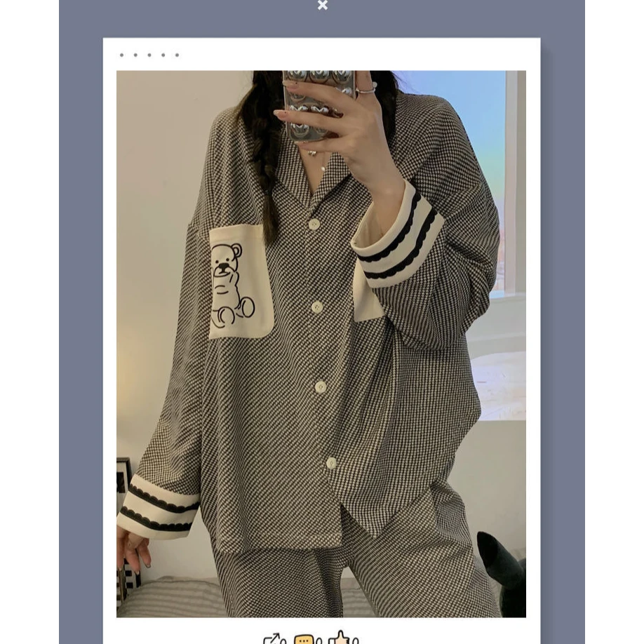 2024新款睡衣纯棉女春秋长袖长裤两件套装可外穿女套装家居服