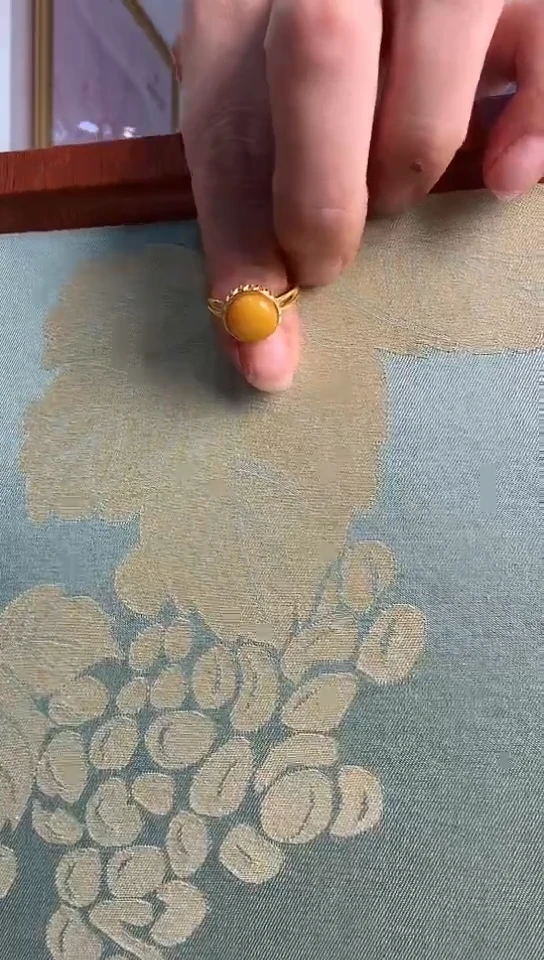 银S925镶嵌蜜蜡戒指蜜蜡老蜡戒指