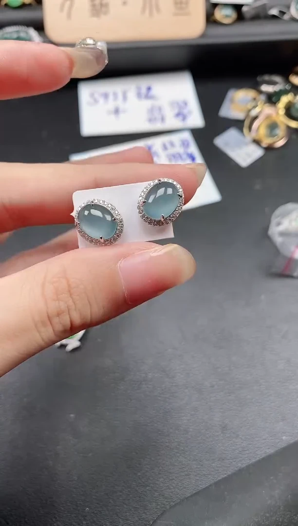 翡翠戒指银S925镶嵌5151-12