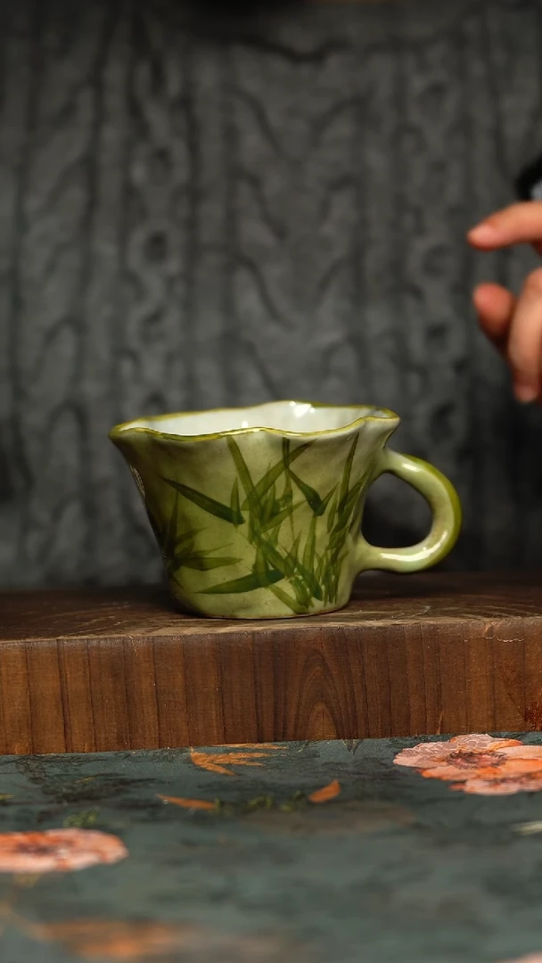 杯釉下彩手工手绘同款陶器