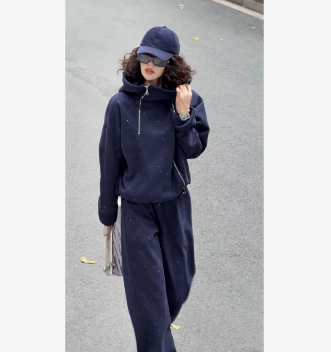 NMN王火火&设计师新款烟囱领连帽两件套套装 28HH0122