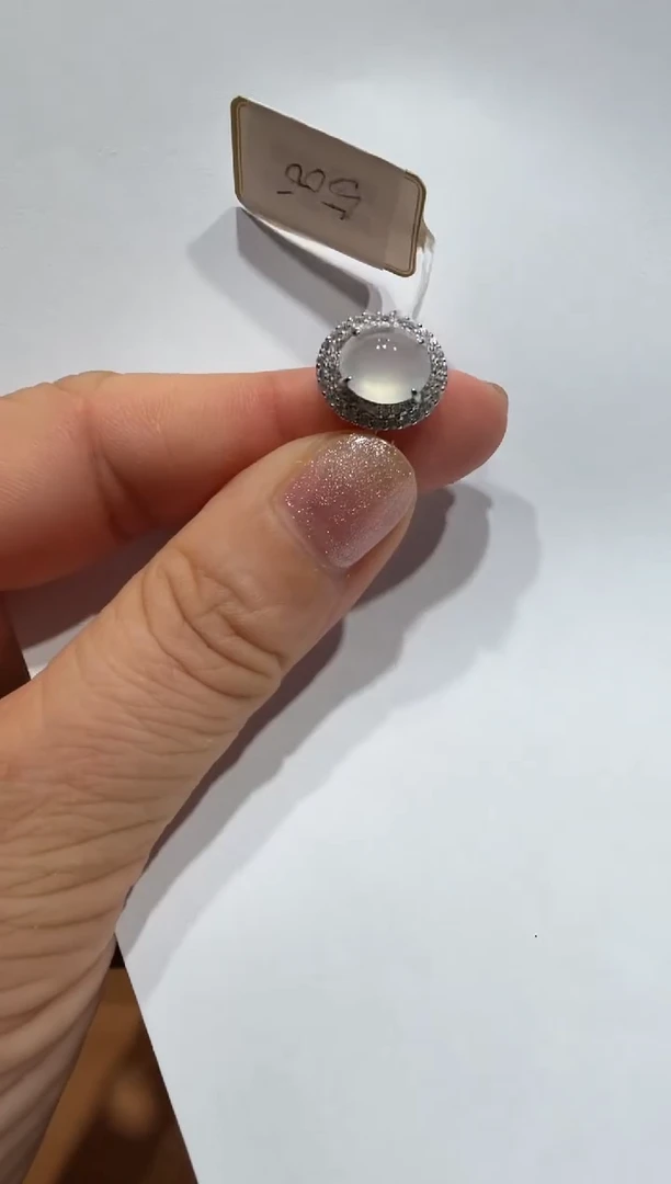 银S925镶嵌戒指翡翠缅甸A货翡翠戒指1