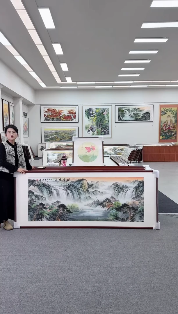 国画手绘  219*88   财源广进