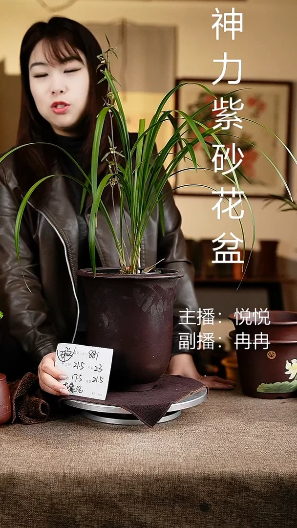 紫砂花盆花卉工艺881微瑕
