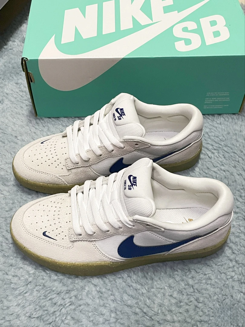 Nike耐克SB FORCE 58 男款低帮灰白蓝运动鞋复古休闲板鞋官方正品