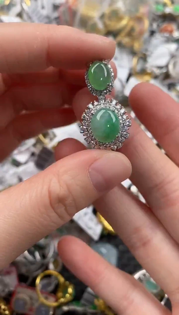 银S925镶嵌戒指翡翠111            7