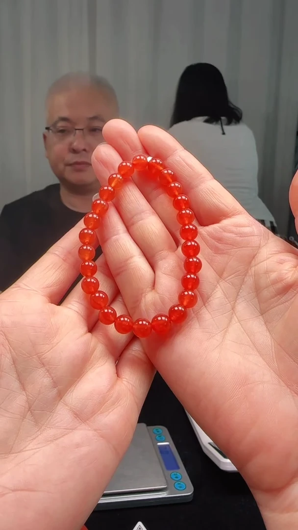未镶嵌多样性发一件南红玛瑙7mm保山圆珠单圈  冰橙