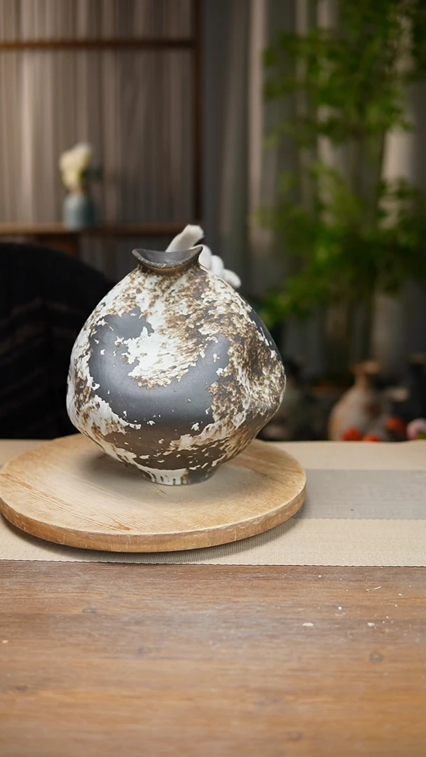 【闪购商品】陶瓷   花器诧寂黑大肚