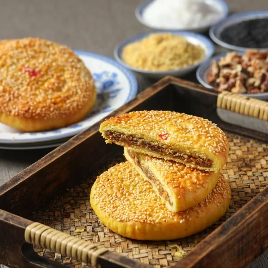 中国厨师之乡汾阳特产传统非遗项目纯手工老式核桃红糖汾阳月饼