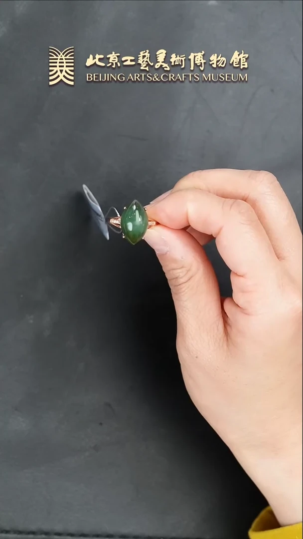 【闪购商品】和田玉戒指银S925镶嵌B0118GMD415碧玉猫眼戒指