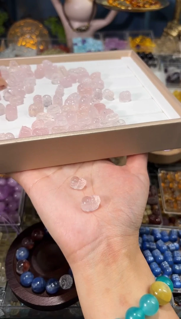 【闪购商品】水晶手串未镶嵌P34粉水晶貔貅一个宽卡9+