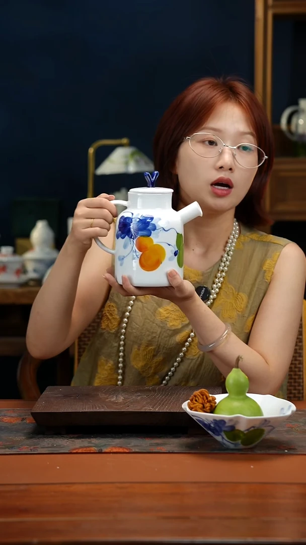 陶瓷景德镇釉中彩餐具凉水壶1000cc