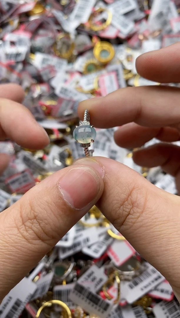 【闪购商品】翡翠戒指银S925镶嵌77777---10