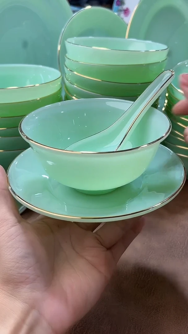 玉瓷三件套6套餐具